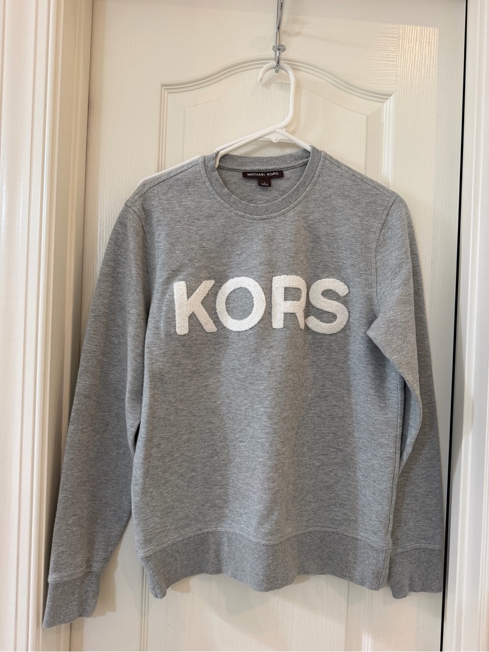 Michael Kors Gray Crewneck Sweatshirt with White KORS Logo